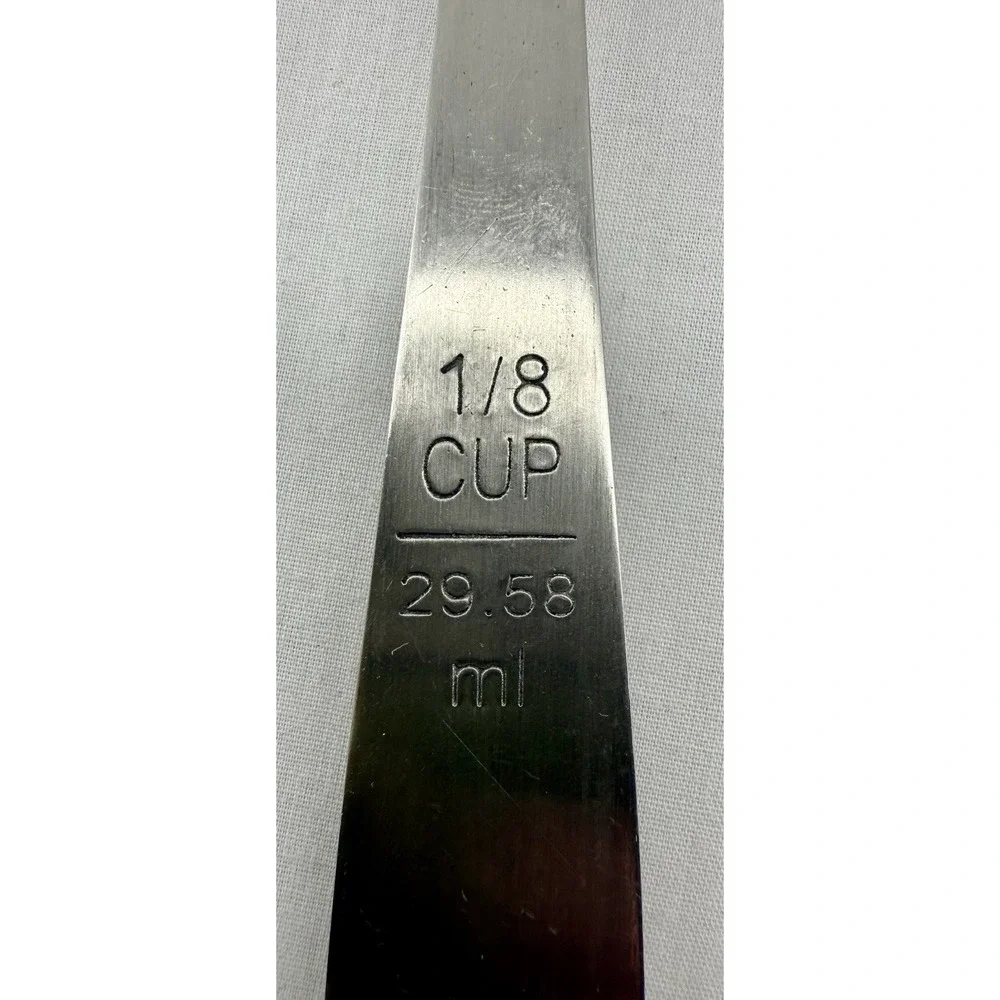Lindy's MPC4 Stainless Steel Measuring Cup Spoons 3 Pc Set‎ 1/8 1/4 1/3 Cup 8.5